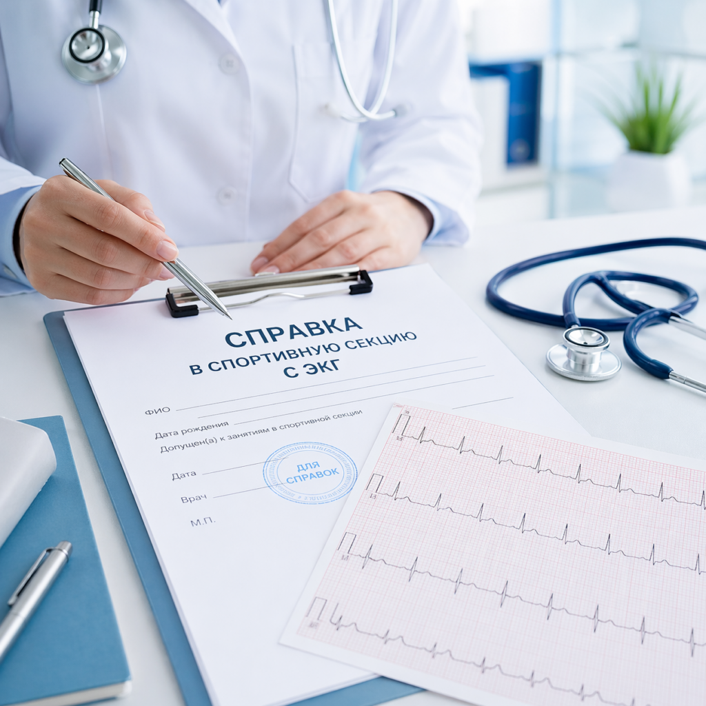 Справка в спортивную секцию с ЭКГ